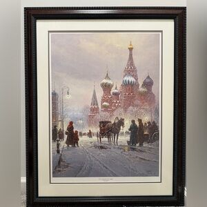 Gerald Harvey The Cathedral of St. Basil-Red Square #1122/1950 Matted Framed